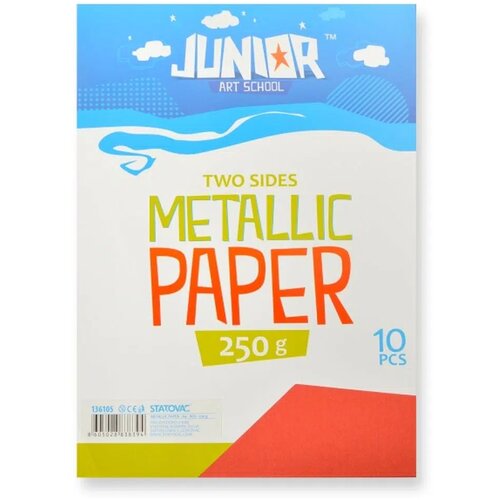 Junior jolly Metallic Paper, papir metalik, A4, 250g, 10K, odaberite nijansu Crvena Cene