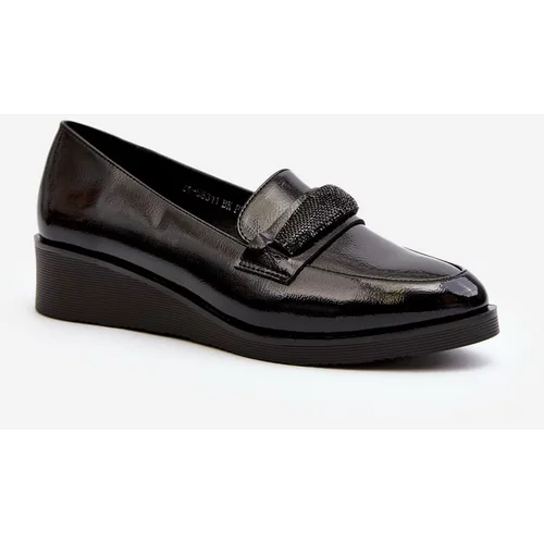 Kesi Women's patent leather shoes Loafers Black Polike