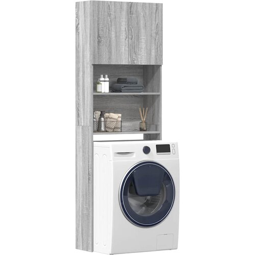 vidaXL Omara za pralni stroj sonoma siva 64x24x190 cm inženirski les Cene