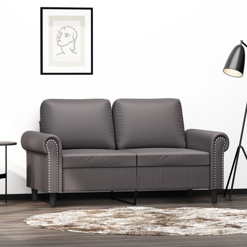  The Living Store Dvosed siva 120 cm umetno usnje - Kavč Dvosed, (21498352) Cene
