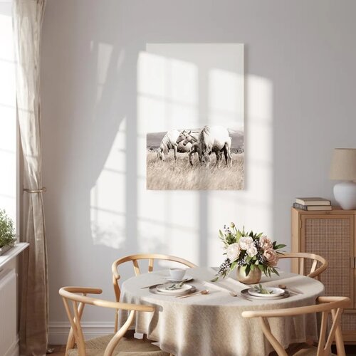  Slika - White Horses (1 Part) Vertical 20x30 Na talijanskom platnu Slike