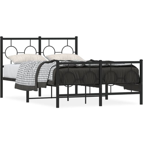 vidaXL Metalni okvir kreveta uzglavlje i podnožje crni 120x190 cm Cijene