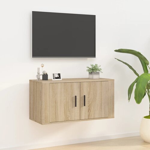  Zidni TV ormarić boja hrasta sonome 80 x 34,5 x 40 cm Slike