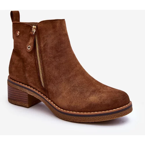 Kesi Suede ankle boots with low heels brown Laurisa