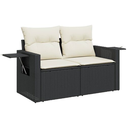  6-dijelni set vrtnih sofa s jastucima crni od poliratana Crna 85 x 62 x 69 cm Slike