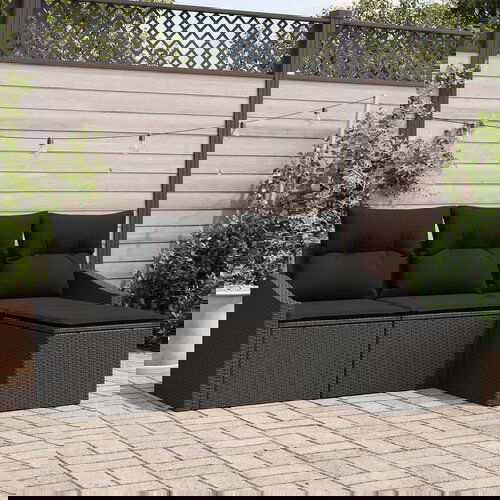 vidaXL set za vrtnu sofu od 4 komada s jastučićima crna poli ratan Cijene