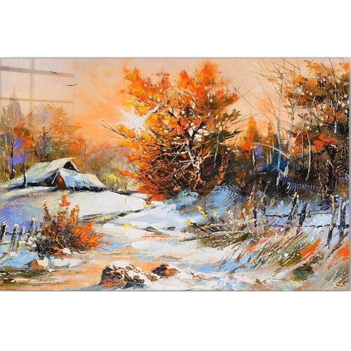 Wallity Steklena slika 100x70 cm Winter &amp;ndash; Wallity Slike