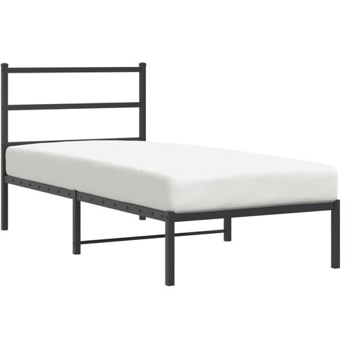 Maison Chic Kovinski Posteljni okvir - Enojna postelja - Postelja za odrasle z vzglavjem črn 90x190 cm, (21694275) Cene