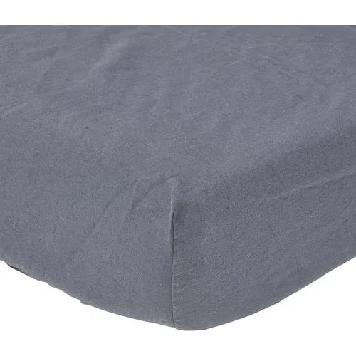 HOMESCAPES Dark Grey Linen Fitted Sheet, 120x190 cm, (20747743)