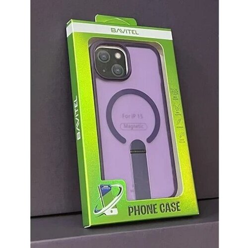  IPhone 15 Bavitel MagSafe sa naslonom ljubičasta Slike
