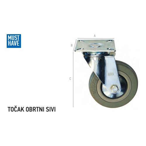 FF_Group FF Točak obrtni 75mm sivi Cene