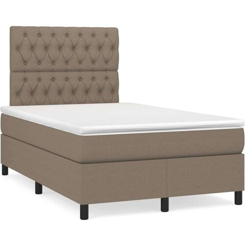 Krevet s oprugama i madracem LED smeđesivi 120x190cm od tkanine Cijene