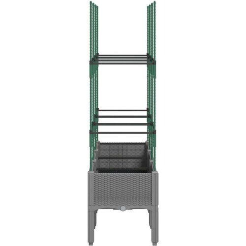  Vrtna sadilica s re&amp;scaron;etkom svjetlosiva 120 x 40 x 142 5 cm PP Slike