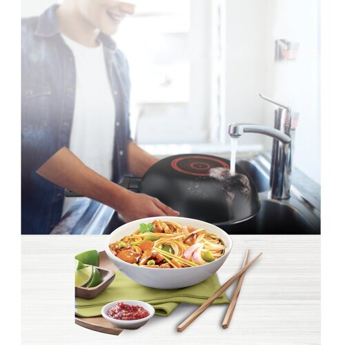 Tefal Wok tava s neprijanjajućom povr&amp;scaron;inom &amp;oslash; 28 cm Simply Clean Red B5671953 &amp;ndash; Slike