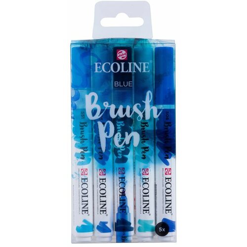 akvarel olovke Ecoline Brush Pen Blue | Set od 5 komada Slike