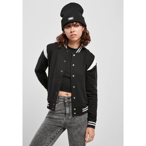 Urban Classics Women&amp;#039;s Organic College Sweat Jacket Sweatshirt Black/White Slike