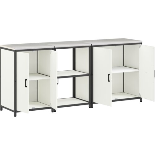VidaXL set za kuhinjsku pohranu 3 pcs bijela 210 x 50 x 92 cm Slike