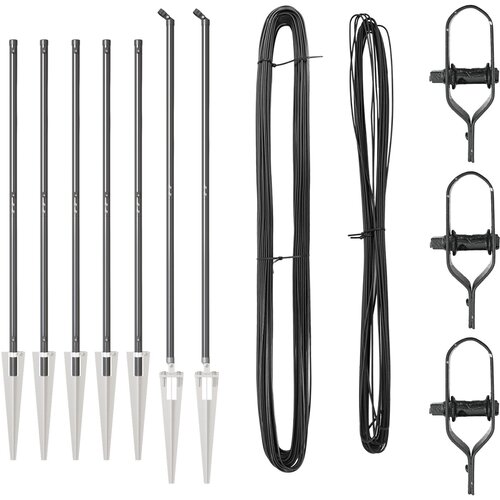vidaXL Ograjne Stebri s Špico 7 kos Ø32 mm 180 cm Cinkana Jeklo Cene