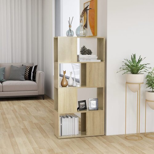 VidaXL Knjižna omara za razdelitev prostora sonoma hrast 60x24x124,5cm Slike
