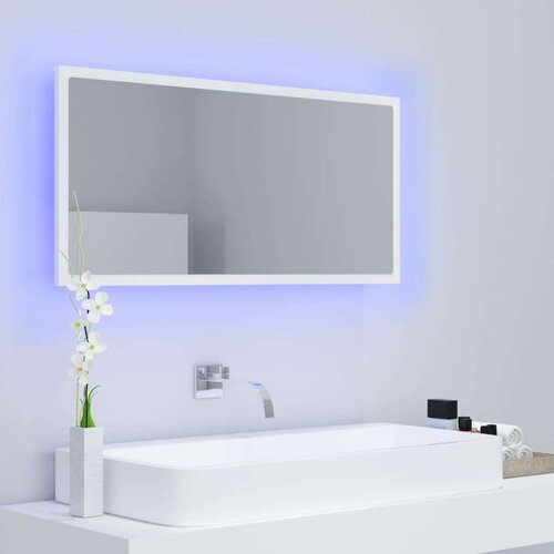 vidaXL led kopalni&scaron;ko ogledalo belo 90x8,5x37 cm akril, (20622234) Cene