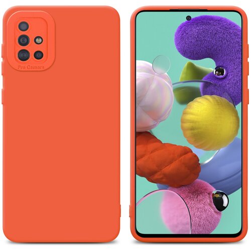 Cadorabo Ohi&amp;scaron;je, združljiv s Samsungom v tekočini Orange - Za&amp;scaron;čitni pokrov iz fleksibilnega silikona TPU, (20596269) Slike