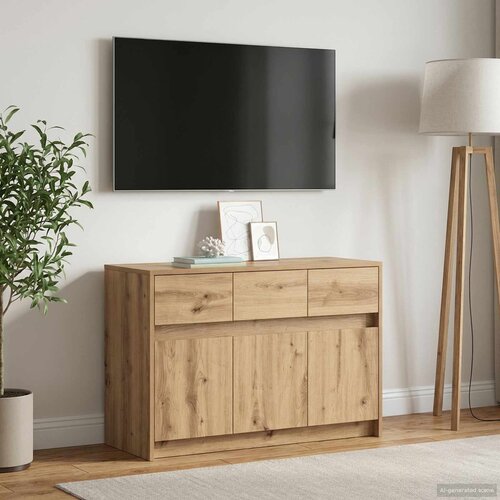 TV ormar 91 x 34 x 61 cm Hrast artisan Konstruirano drvo Cene