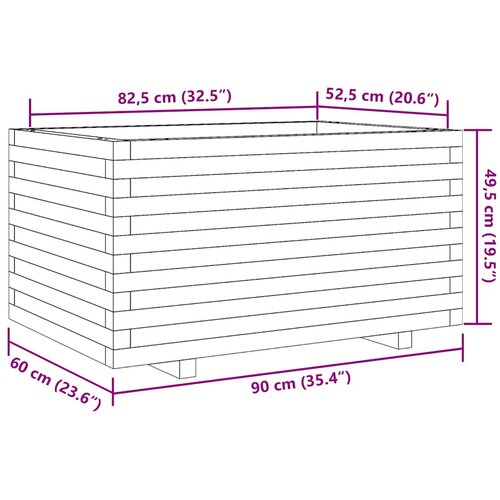  Vrtna sadilica 90x60x49,5 cm od impregnirane borovine Slike