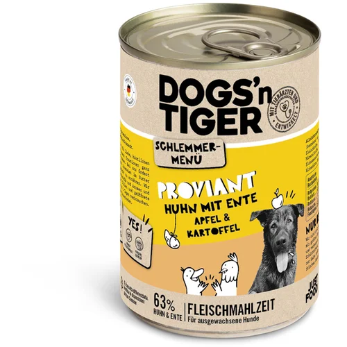 Dogs'n Tiger Ekonomično pakiranje gurmanski jelovnik za pse 12 x 400 g - Piletina s pačetinom, jabukom i krumpirom