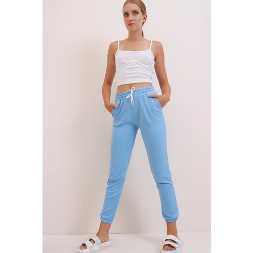 Trend Ala&amp;ccedil;atı Stili Plus Size Sweatpants - Blue - Joggers Slike