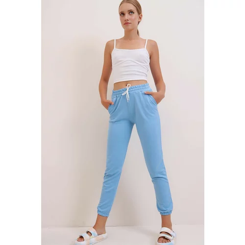 Trend Alaçatı Stili Plus Size Sweatpants - Blue - Joggers