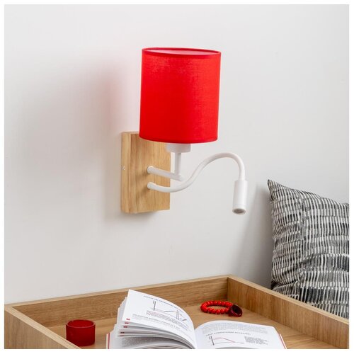  Brilagi - LED zidna lampa NUBILA WOOD 1xE27/25W/230V + LED/3W hrast/crvena Cene