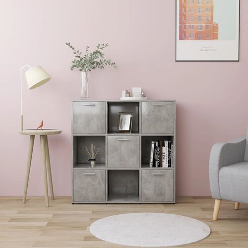 vidaXL Knjižna omara betonsko siva 90x30x90 cm iverna plošča Cene