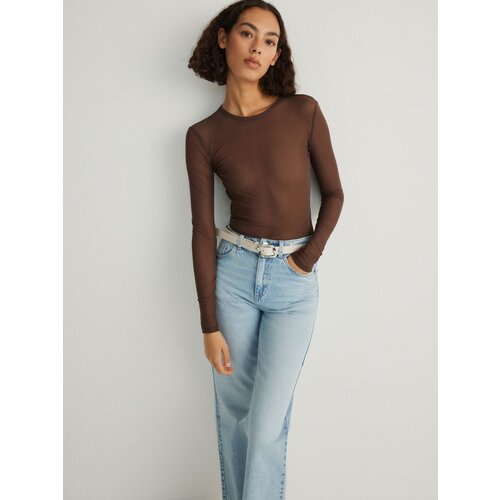 Reserved prosojna bluza - rjava Slike