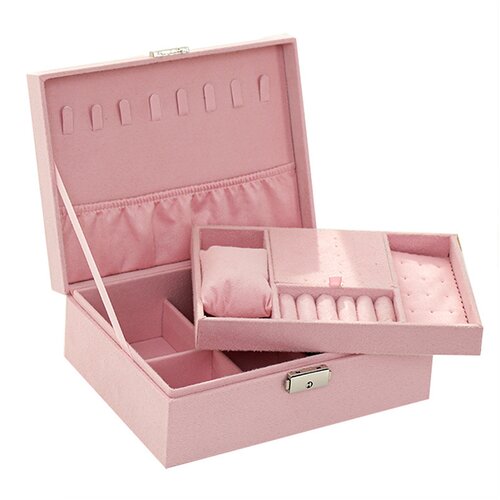 INF &amp;Scaron;katla za nakit - dvoslojno shranjevanje Pink, (21583323) Slike