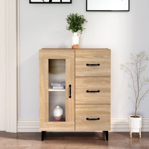 VidaXL Komoda sonoma hrast 69,5x34x90 cm inženirski les Slike