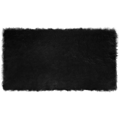 vidaXL Lažni Ovčji Tepih Crna 60 x 110 cm Poliester Cene