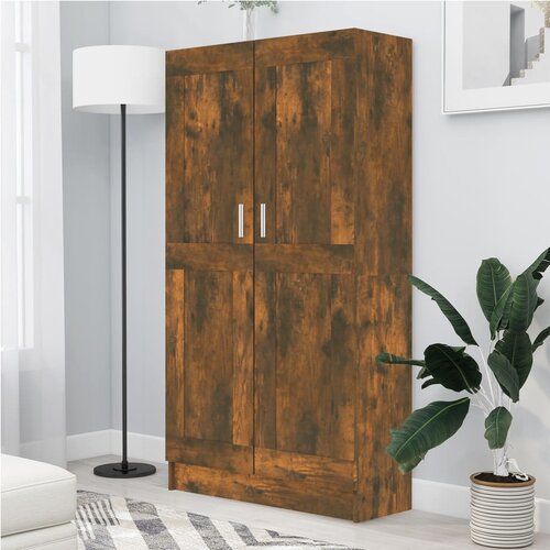 VidaXL Knjižna omara dimljeni hrast 82,5x30,5x150 cm inženirski les Slike