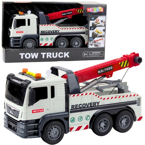 Kamion za igru sa kranom Tow Truck - bijelo/crveni Slike