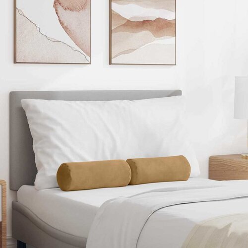 VidaXL valjkasti jastučići 2 pcs smeđa &amp;Oslash; 15 x 40 cm kordura tekstil Slike
