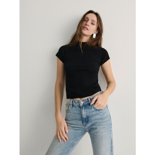 Reserved bluza s visokim ovratnikom - črna Cene