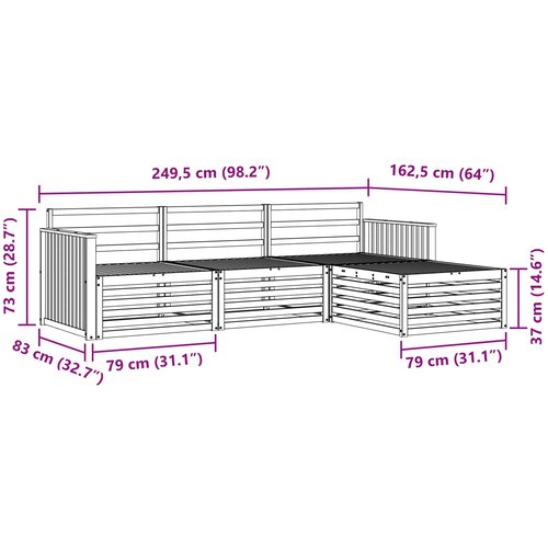  Set vanjskih sofa 4 kom. Prirodna Čvrsto drvo akacije Slike