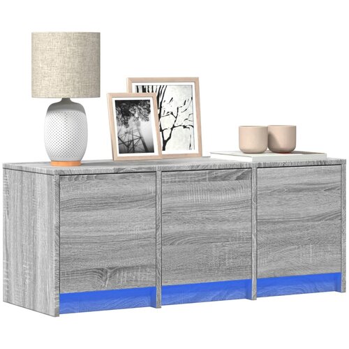 vidaXL TV omarica z LED siva sonoma 97x34x40 cm inženirski les Cene