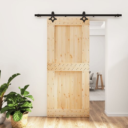vidaXL Klizna vrata s priborom za montažu 90 x 210 cm masivna borovina Cijene