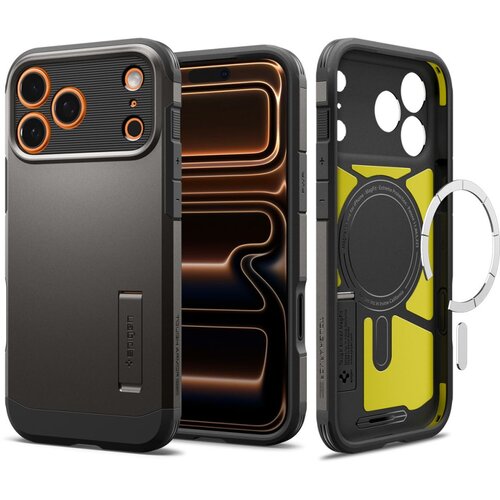 POSNETI MEDIJI SPIGEN TOUGH ARMOR T MAGSAFE ZAŠČITNI OVITEK ZA IPHONE 17 PRO Z METALNO TEKSTURO, (5000259319) Cene
