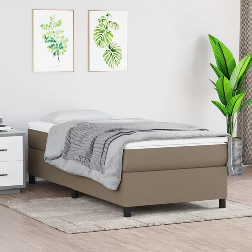 vidaXL Okvir za krevet s oprugama smeđesivi 100x200 cm od tkanine