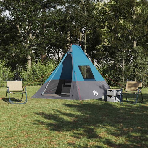 vidaXL Šotor s streho Drugo Modra in črna 383 x 338 x 217 cm Poliester Cene