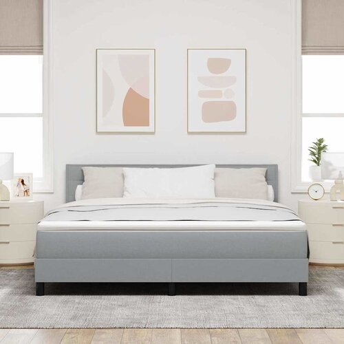  Krevet s opruga kutije Svijetlo siva 180 x 200 cm tkanina Slike