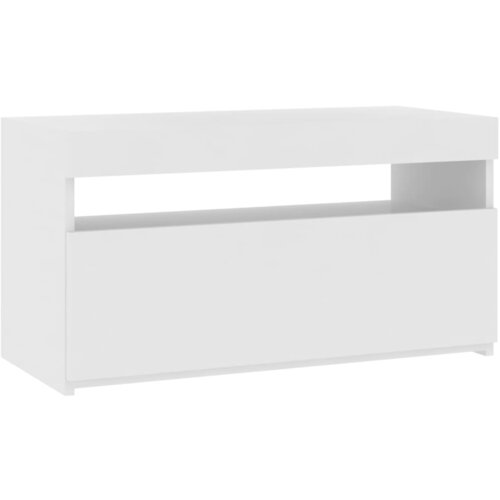 Maison Chic TV omarica - TV stojalo - Televizijska omarica z LED lučkami visok sijaj bela 75x35x40 cm, (21700162) Slike