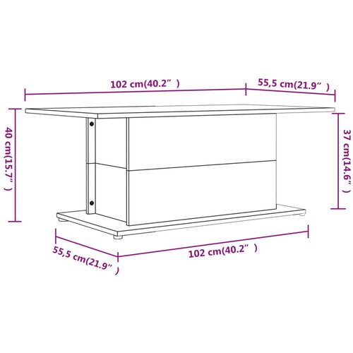  Stolić za kavu bijeli 102 x 55,5 x 40 cm konstruirano drvo Slike
