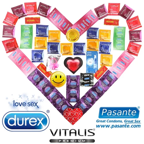 Durex Deluxe Maxi Package - 55 Condoms, Pasante and Vitalis + Lubricant + Vibrating Ring
